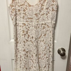 Lulu's Ivory Floral Lace Dress